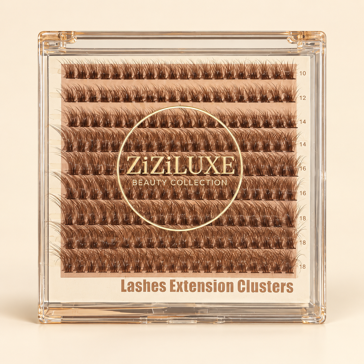 ZiZiLUXE brown wispy lash clusters, tray only