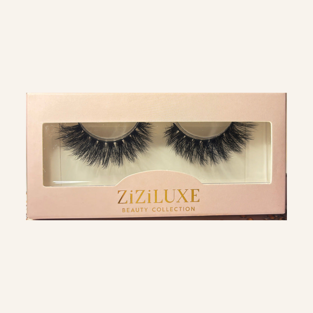 LUXE Queen lashes in gold-lettered ZiZiLUXE box