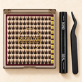 ZiZiLUXE Wisp Tease black lash cluster kit with bond and seal and black applicator tweezers