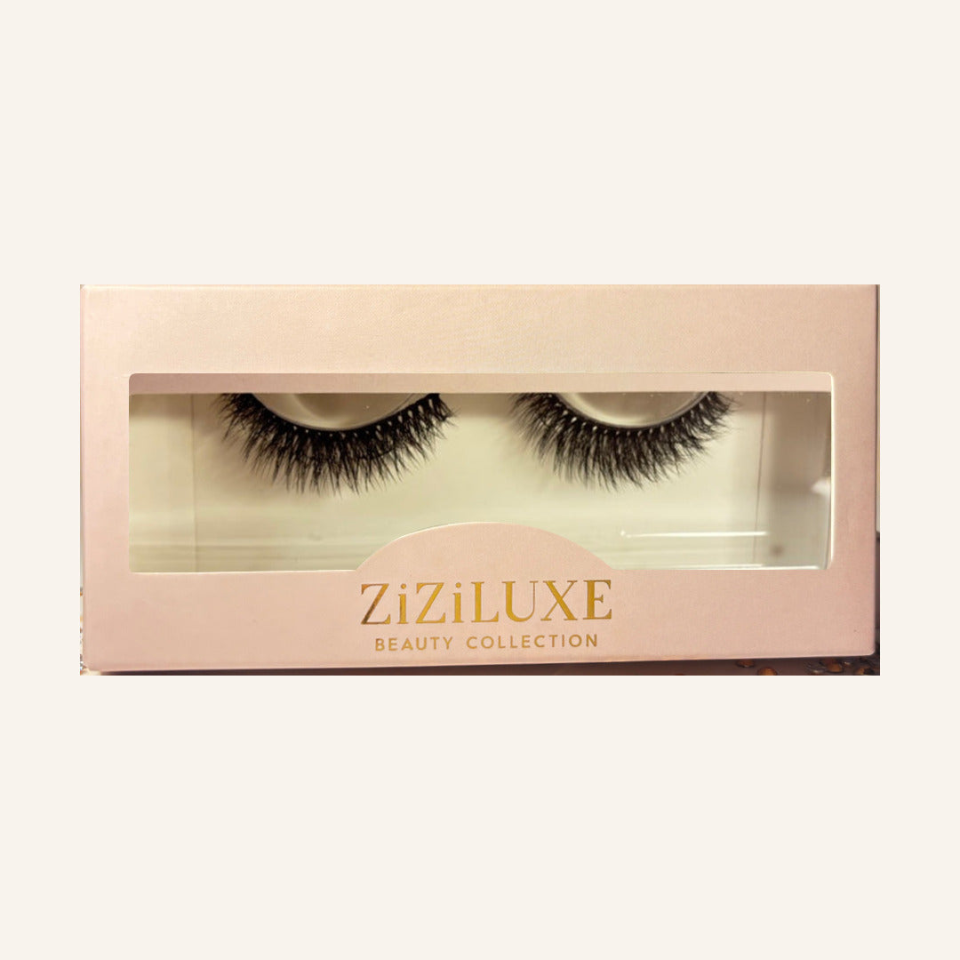 ZiZiBABE lashes in gold-lettered ZiZiLUXE box